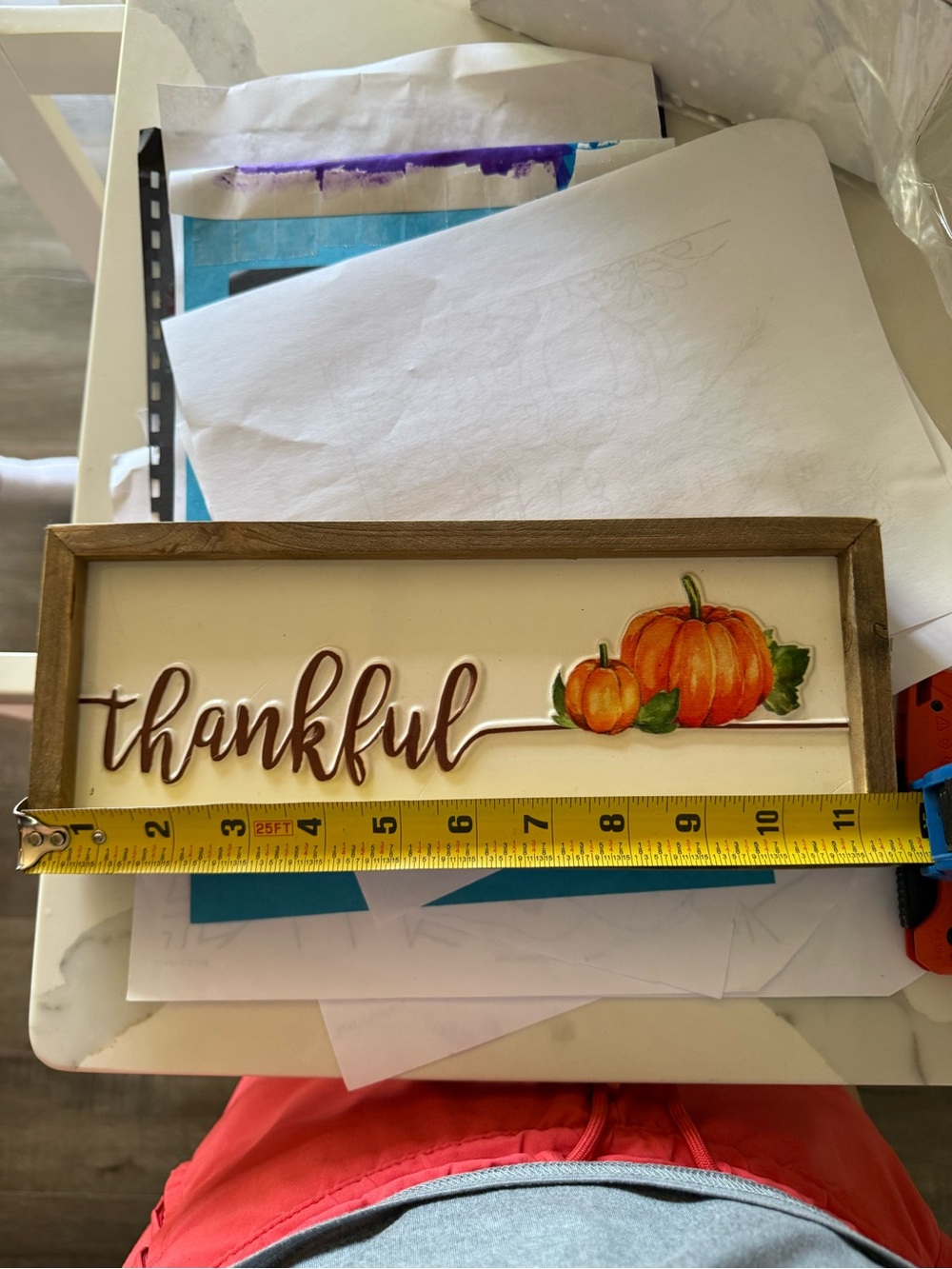 Ashland Thankful Wall Sign with Orange Pumpkins